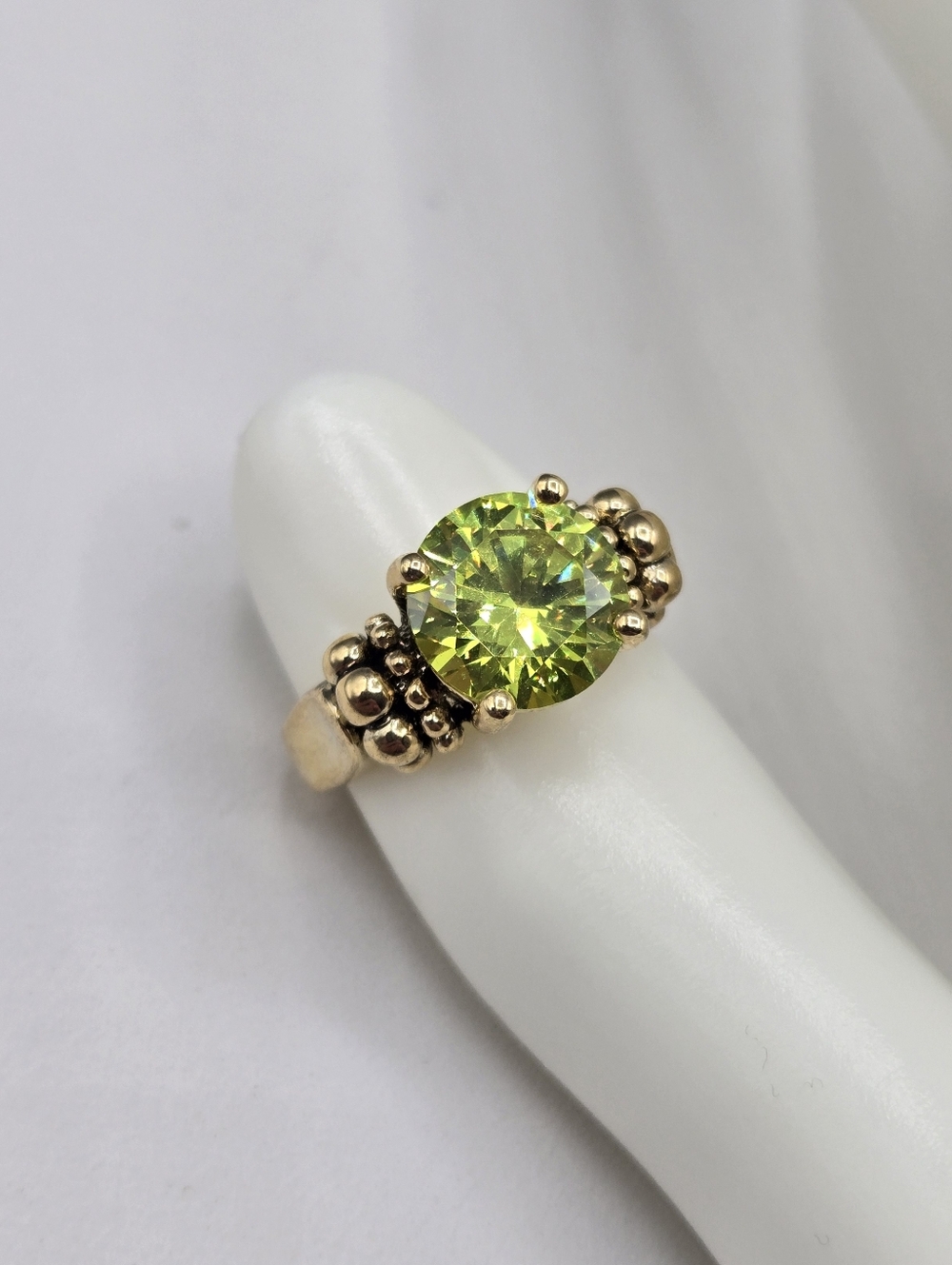 Swarovski Crystal Elements Gold Statement Ring Lemon Quartz Yellow Size 7 Prom